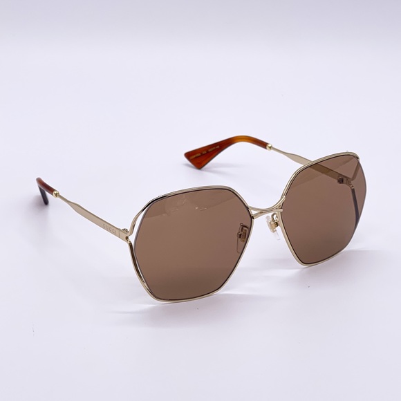 NEW GUCCI GG0818SA 002 WOMEN’S SUNGLASSES GUCCI GG0818S BROWN - Picture 9 of 14